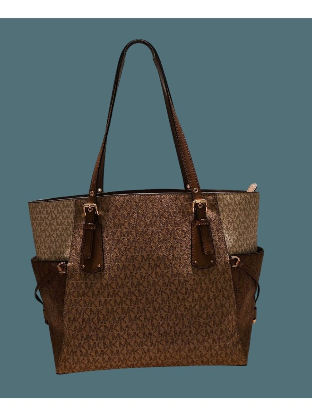 Michael Kors Voyager Color Block Signature Logo Tote Shoulder Bag - Picture 2 of 16